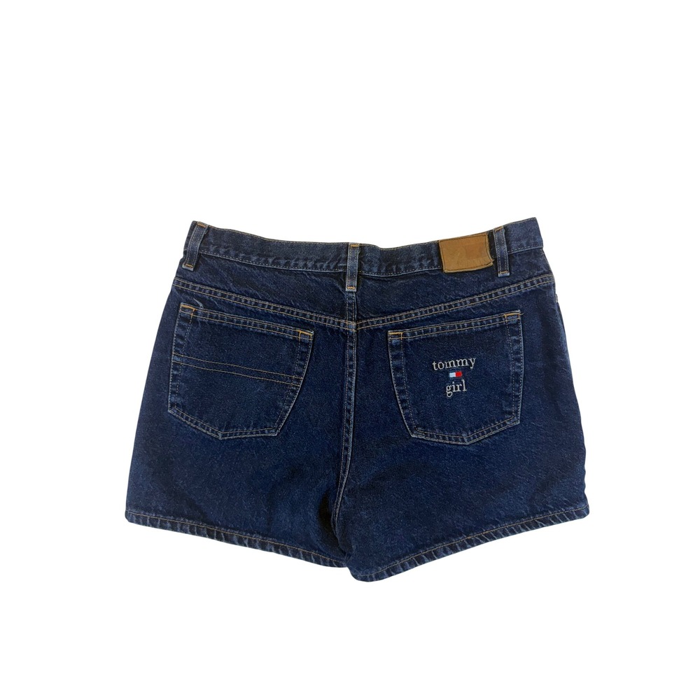 Tommy Hilfiger Tommy Girl Vintage Dark Wash Denim High Rise Shorts Womens Y2K